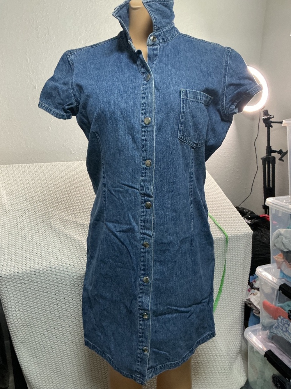 NY JEANS WOMAN SNAP DOWN JEAN DRESS SIZE 12,